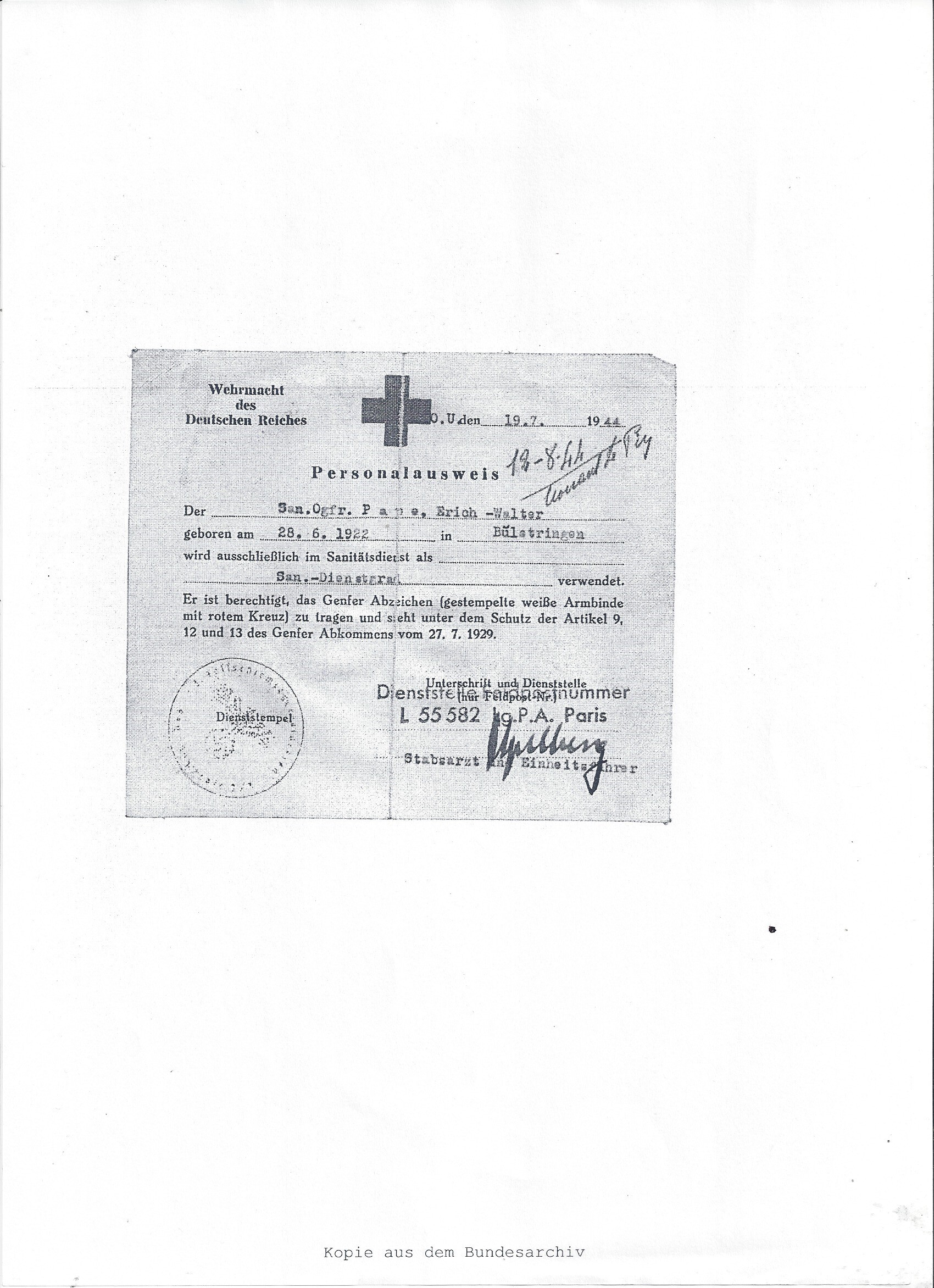 Casque para allemand KIA certificat-10