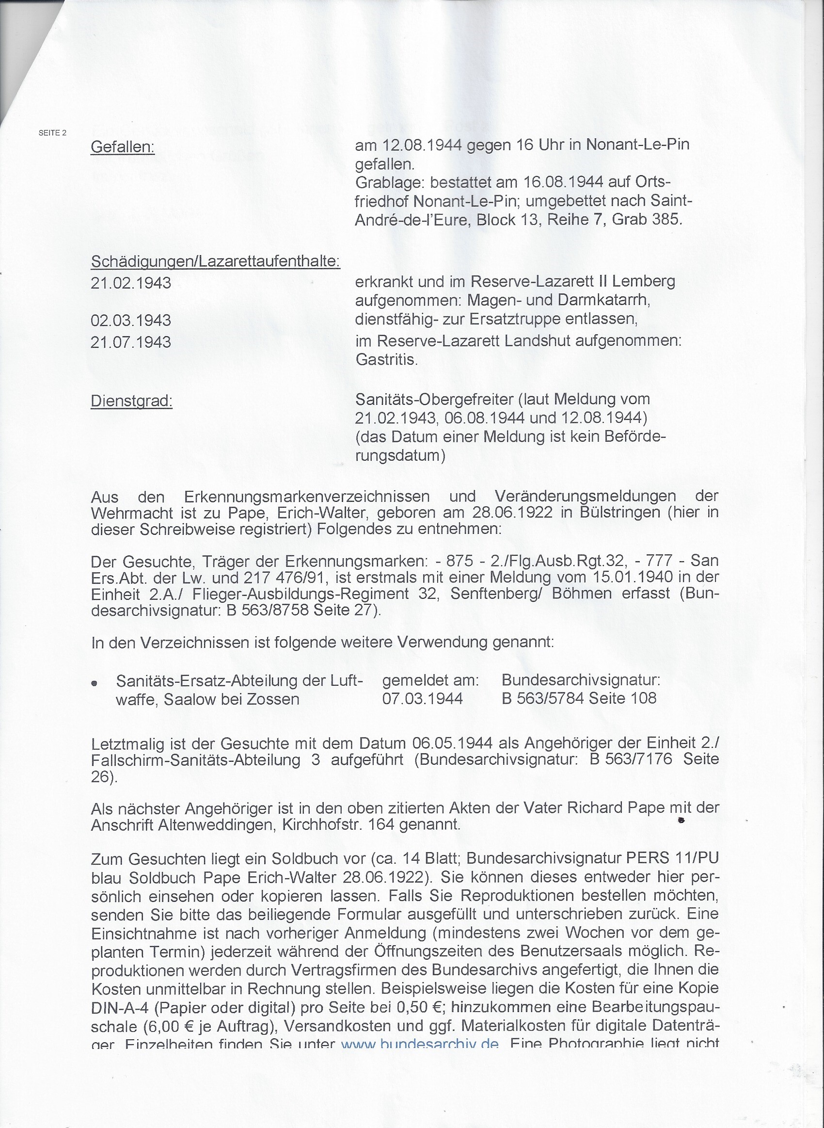 Casque para allemand KIA certificat-3