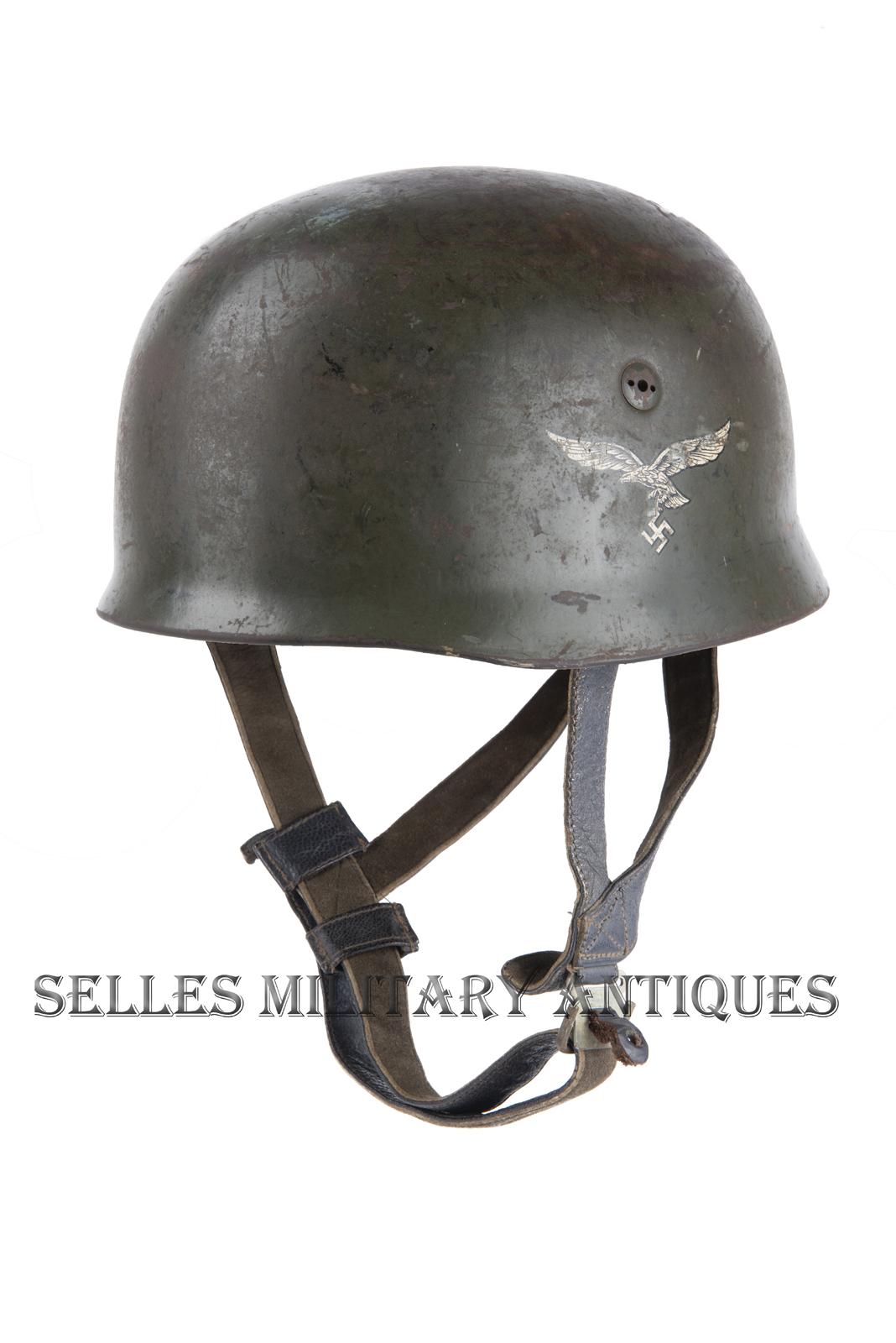 Casque M-38 double insignes parachutiste LW allemand (1)
