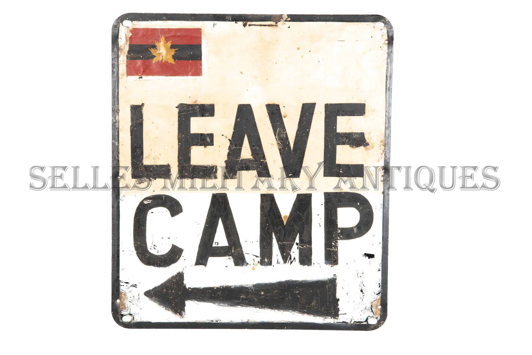 Panneau directionnel LEAVE CAMP Normandie Canadien (1)