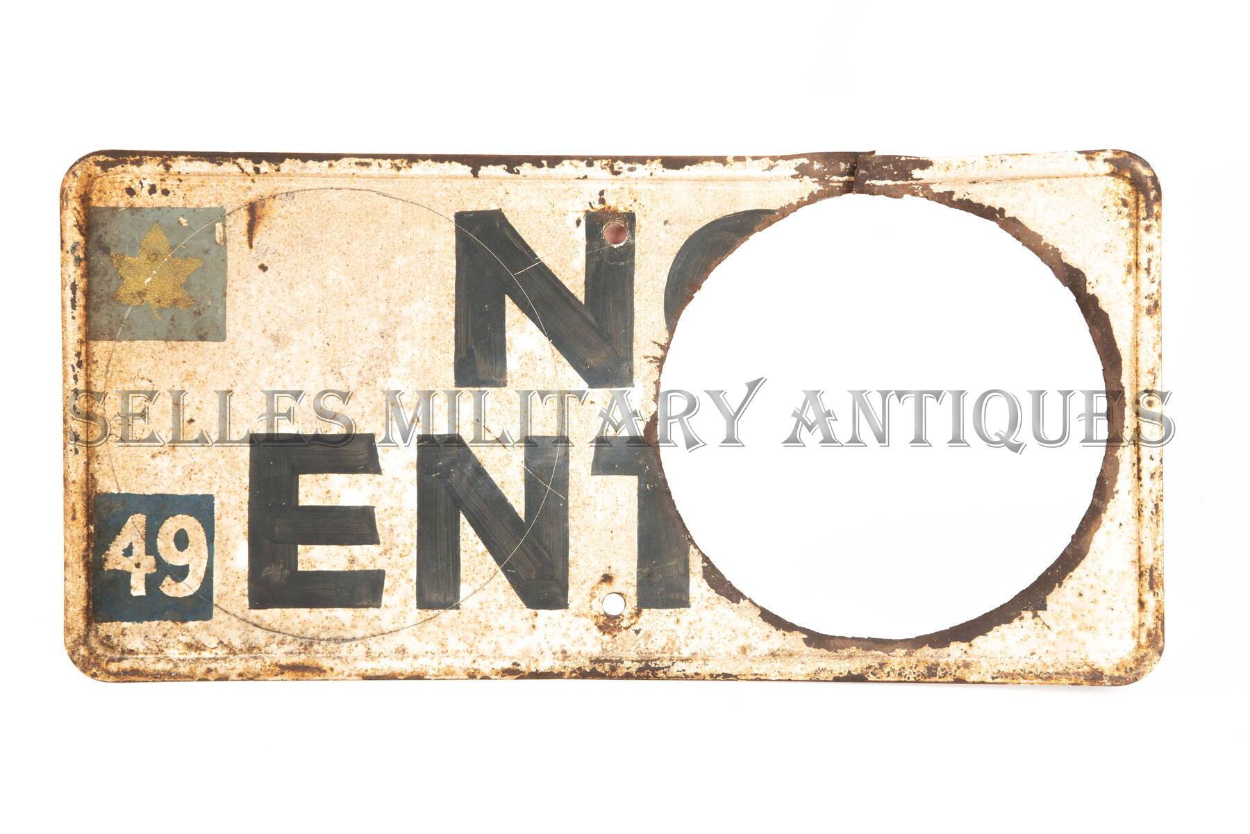 Plaque NO ENTRY 49eme DI Normandie Canadien (1)