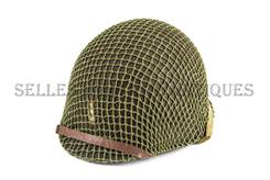 Casque M1 Lieutenant et sous-casque ETO Normandie et filet US (1).JPG