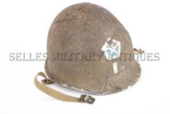 Casque M1 officier 5eme Army Corps attaches fixe Normandie US (1)