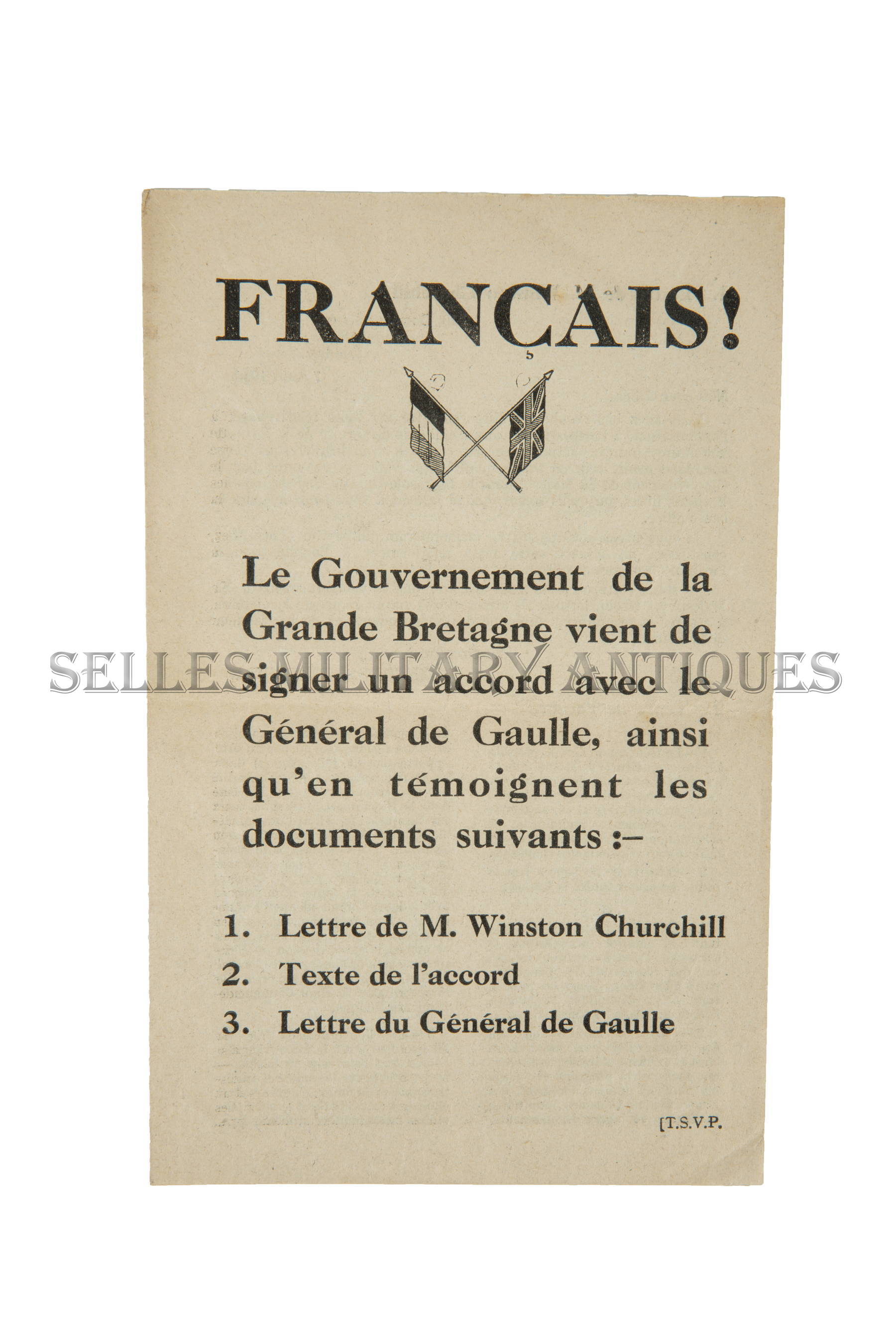 Tract Accord Franco Britannique DE GAULLE (1)